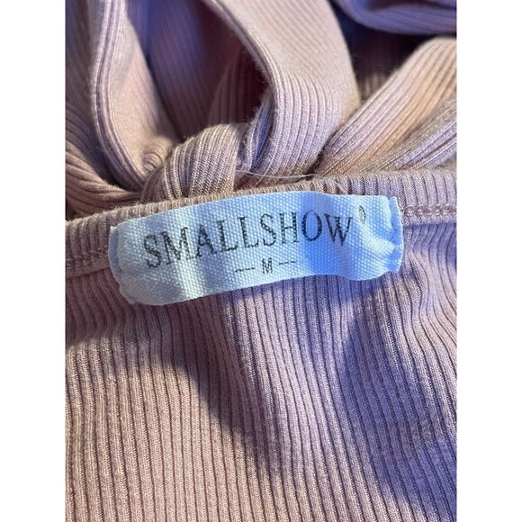 Short Sleeve pink scoop neck ribbed stretch maternity top Medium back tie tunic - Picture 5 of 6